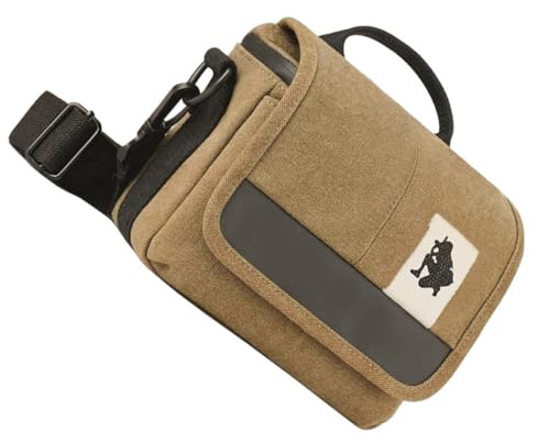 LIFKICH Marsupio Fotocamera Portatile in Tela Khaki Tracolla Regolabile per Dslr e Fotocamere Mirrorless Outdoor Elegante e Resistente
