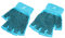 ProsourceFit Grippy Yoga Gloves, Yoga Hand Grips with Firm Fingerless Design, One Size Fits All Yoga Gloves with Grips for Women and Men, Aqua
