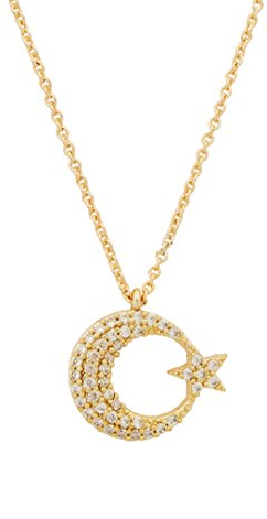 Remi Bijou Wunderschöne Halskette Anhänger - Mond Stern - Gold Farbe mit Zirkonia Strass Ay Yildiz Star Crescent