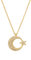 Remi Bijou Wunderschöne Halskette Anhänger - Mond Stern - Gold Farbe mit Zirkonia Strass Ay Yildiz Star Crescent