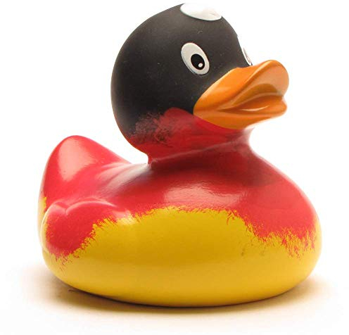 Badeente Deutschland Badeente | Quietscheente | L: 8 cm I inkl. Badeenten Schlüsselanhänger im Set