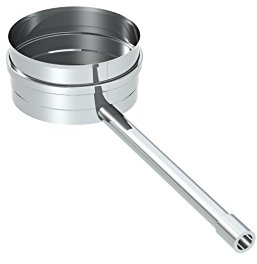Schornstein-Kondensatschale mit Ablauf 250 mm, 1/2“ Muffe; EW einwandig, 160mm Innendurchmesser, Wandstärke 0,6mm, Edelstahl