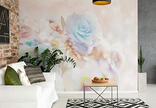 Fleurs Pastel Couleur Papier peint photo Décoration Murale Papier Peint Photo Image Papier peint (2702ws), Intissé (EasyInstall), XXL - 312cm x 219cm
