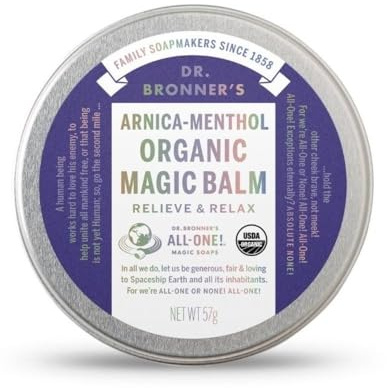 Dr. Bronner's - Organic Magic Balm (Arnica-Menthol, 2 Ounce) - Made with Organic Beeswax and Organic Hemp Oil, Relieves and Relaxes Sore Muscles and Achy Joints, Moisturizes and Soothes Dry Skin