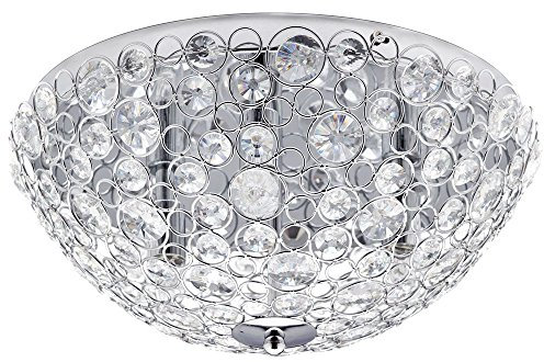LITECRAFT Ovii Ceiling Light Bathroom IP44 Rated Flush Mounted - Polished Chrome