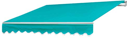 Mendler Alu-Markise T790, Gelenkarmmarkise Sonnenschutz 4x3m - Polyester Türkis