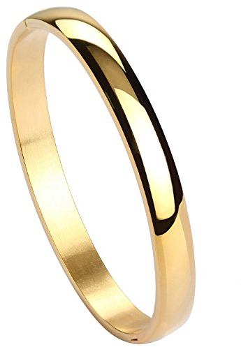 MILAKOO Edelstahl Armreif Damen Gold Oval Armband Golden 8mm Frauen Stainless Steel Bracelet Woman