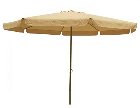 4 Meter sol-jardin Sonnenschirm Aluminium 48 mm Durchmesser Rohr und Stoff aus Polyester beige