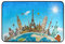 Use7 Cityscape Big Ben Eiffelturm Pyramide Schiefer Turm von Pisa Fußmatte Indoor Outdoor Eingang Fußmatte Badezimmer 60 x 40 cm