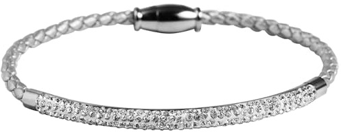 Akzent Armband Damen - Premium Armband Damen in Grau aus Kunstleder, 100% Wasserfest & Hautverträglich