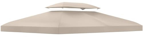 Outsunny Ersatzplane für Pavillon Laube Zelt 3 x 4 m Polyester hochdicht 180 g/m² beige