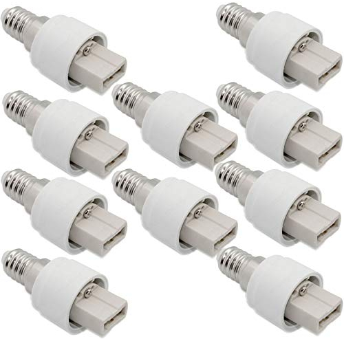 10x E14 auf G9 Adapter Lampensockel Lampenfassung Konverter E14 Fassung auf G9 für LED Halogen Energiesparlampen aus Hochwertigem Keramik