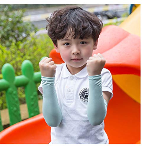 RUIXIA Manchette Anti UV pour Enfant Manchons Anti Soleil Refroidissement pour Enfant Manchons de Bras Protection Solaire pourCyclisme Football Pêche Activités en Plein Air