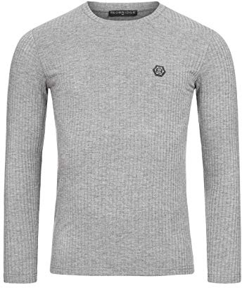 Redbridge Longsleeve für Herren Gerippter Pullover Slim Fit