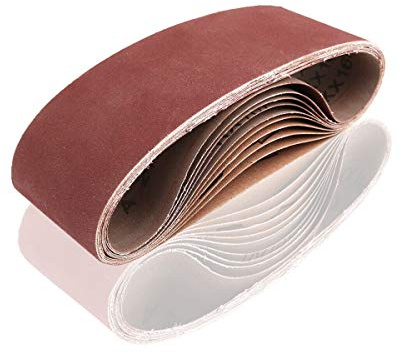 75 x 533mm Aluminum Oxide Sanding Belts, 40/60/80/120/240/320 Assorted Grits Sanding Belt for Belt Sander (12 Pack)