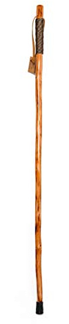 FOREST PILOT Pure Fir Wood Concise Style Walking Stick for Hiking with Parachute Cord Warpped (Nature Color, 48 Inches, 1 Piece)