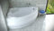BADLAND Badewanne Original Weiß Acryl Wanne Eckbadewanne FINEZJA 170x110 Links KOMPLETTSET SET mit Weiß Acrylschürze + Füßen und Exklusive Chrom Automatik Ablaufgarnitur Made in EU 4in1