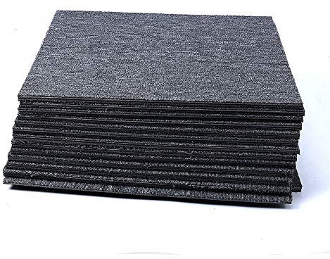 uyoyous 20x20 Carpet Tile 20 Tiles/54 sq Ft Indoor Outdoor Squares Carpet Floor Tile 0.2 Pile Height Commercial Carpet Tiles with PVC Backed for Office&Home,Dark Grey