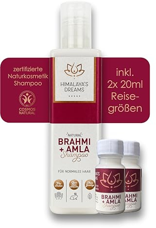 Himalaya´s Dreams Natur Shampoo [NATURKOSMETIK BIO VEGAN] 200ml, Ohne flüssige Silikon Sulfate und Parabene, bei juckender Kopfhaut, Brahmi + Amla (Brahmi+Amla)