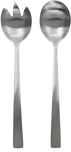 HOME DECO FACTORY - KA4663 Couverts à Salade Inox X2, Accessoire de Table en Inox Brossé Gris, Durable et Facile à Nettoyer, Dimensions 23 x 4,5 x 2,1 cm