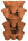VTL® 6 x STRAWBERRY PLANTER -STACKED IN TRIOS - GARDEN PLANTS PLASTIC POT -TERRACOTTA