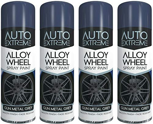 4 x Gun Metal Spray Paint Grey Paint Alloy Wheel Spray CAN Restorer CAR Bike Paint 300ML