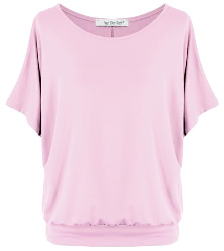 Van Der Rich ® - Oversize T-Shirt mit Fledermausärme - Damen(Rosa, M)