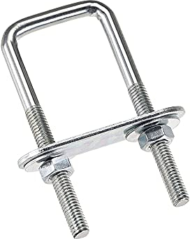 sourcing map 2 Stück M6 Vierkant U-Bolzen Quadratische Bügelbolzen Bügelschrauben 30mm Innenbreite mit Mutternrahmen und Befestigungselementen, Kohlenstoffstahl