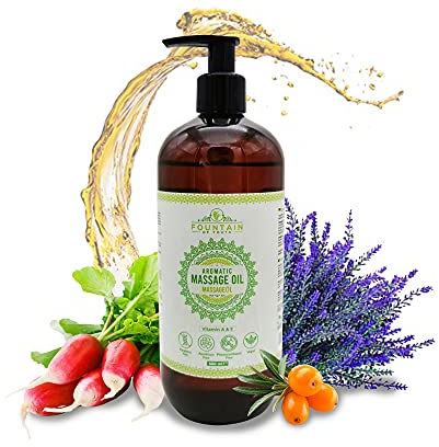 Fountain of Youth Massageöl, aromatisches Hautöl mit Sanddorn, Lavendel, Extrakte von Kastanie und Efeu, Vitamin E und A, Hautpflegeöl