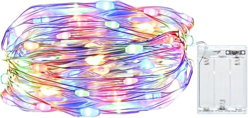 cshare Led Lights for Bedroom, Fairy String Lights 9.8Ft/3m 30LEDs Muticolor Battery Silver Copper Wire Firefly Lights DIY Decoration for Christmas, Wall, Wedding,Tree,Valentines Gifts for her.