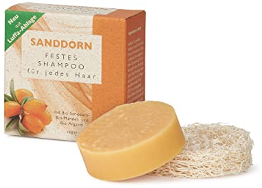 alva® Naturkosmetik - Sanddorn festes Shampoo für jedes Haar - 60g - Bio-Sanddorn, Bio-Mandelöl, Bio-Arganöl