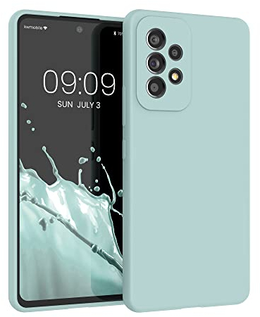 kwmobile Hülle kompatibel mit Samsung Galaxy A53 5G Hülle - Silikon Handy Case - Handyhülle weiche Oberfläche - kabelloses Laden - Cool Mint