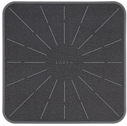 Lazy K Induction Cooktop Mat - Silicone Fiberglass Scratch Protector - for Magnetic Stove - Non slip Pads to Prevent Pots from Sliding during Cooking - Square (9inches) Gray