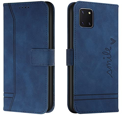 Lihondar Kompatibel mit Samsung Galaxy A81 / M60S / Note 10 Lite Hülle, Handyhülle Leder Klappbar Schutzhülle Tasche Wallet [Ständer] Brieftasche [Standfunktion] Cover Flip Case Klapphülle (Blau)