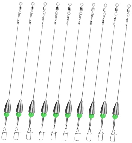 THKFISH Vorfächer Angeln mit Haken Carolina Rigs Pre Rigged Carolina Ready Rigs Vorfachtakelung Angelgewichte 21g 10Stück