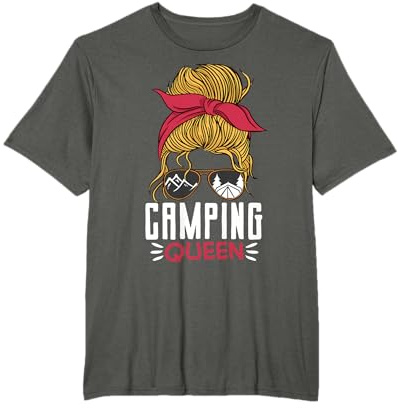 Zelt Camper Outdoor Mama Mädchen Camping Queen T-Shirt