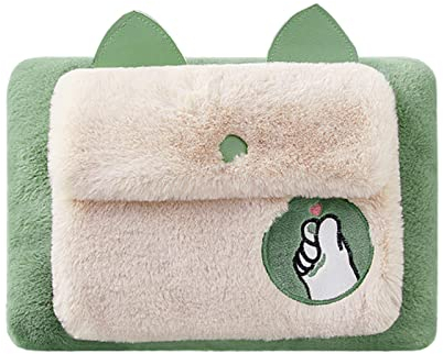 SYALEO Borsa Acqua Calda Borraccia elettrica per Acqua Calda con Rivestimento in Pelliccia Sintetica e Tasca per impacchi Caldi in Peluche Borsa per Acqua Calda Ricaricabile per crampi mestruali