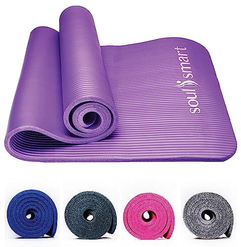SOUL SMART von SHOP LC Yogamatte rutschfest NBR Trainingsmatte für Fitness, Pilates & Gymnastik, leichte Reisematte für zu Hause oder draußen mit Tragegurten, Stärke10 mm