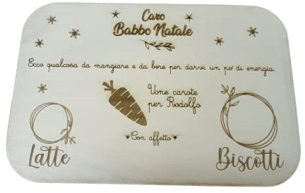 Vassoio Babbo Natale - Personalizzato - Incisione su Legno - Made in Spain
