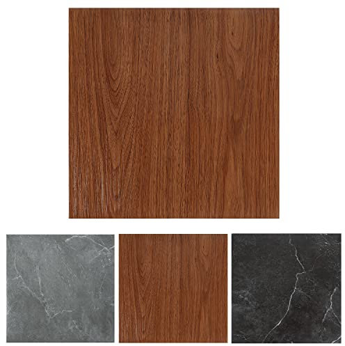 Gimisgu PVC Bodenbelag 30x30cm, 110 Fliesen 10m² Vinylboden Selbstklebend Rutschfeste Wasserdicht Schneidbar Fliesenoptik Bodenfliesen, für Wohnzimmer Küche (Holzfarbe)