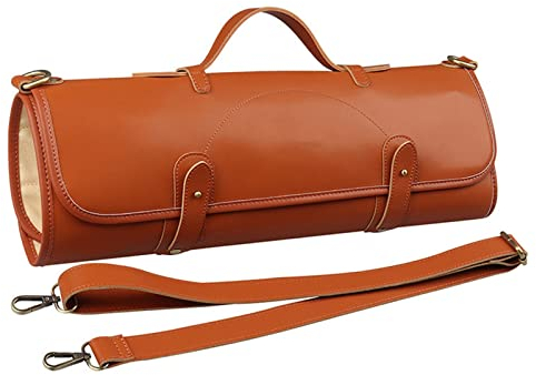 WORNEW Borsa per Coltelli da Chef Organizer for coltelli in Pelle Porta coltelli da Cuoco Organizer for Utensili da Cucina Spallacci Regolabili/Rimovibili Borsa per Coltelli Durevole