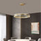 Bellastein LED Pendelleuchte Esszimmer Metall ring Kronleuchter Höhenverstellbar Wohnzimmerlamp Dimmbar mit Fernbedienung Hängeleuchte Esstisch Pendellampe Acryl Hängelampe Küchen (Gold, L40cm/52W)