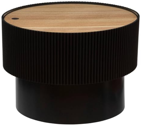 Atmosphera - Table Basse Enola en placage frêne D55cm Noir