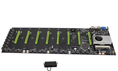 Placa Base Para Minería De Alto Rendimiento Con Enfriador De CPU Integrado, 8xPCIE16X, Memoria DDR3, MSATA, SATA2.0, SATA3.0 Y Compatibilidad Con Disco Duro: Ideal Para Minería De Criptomonedas Y Proc