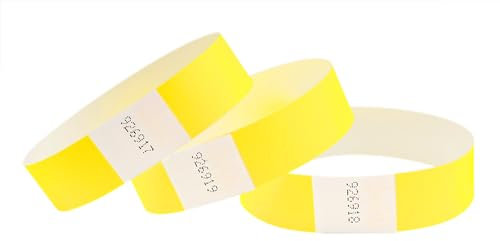 CINTAPUNTO - Einlassbändchen Papier - Eintrittsbänder 100 Stück - Einlassbänder - Festival Armbänder - Party Bändchen Einlass Eintritt - eintrittsbändchen - Bänder Club - wristband - Neon Yellow