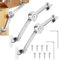 2 Stück Deckelstütze Scharnier, Softclose Deckelstützscharniere mit Schrauben und Inbusschlüssel, Klappenbeschlag Klappenstütze, Satin Nickel Klappscharnier, Schrank Scharniere