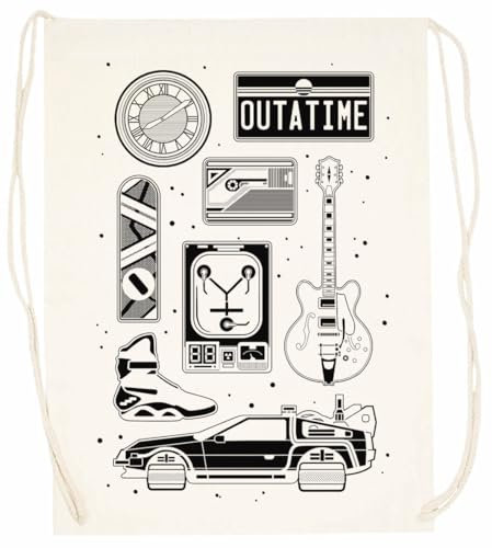 Generisch Bttf Icon Set Beigefarbene Trainingstasche Mit Unisex-Kordelzügen