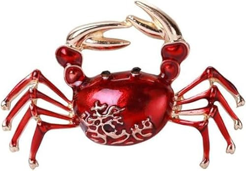 chenxiaonanNiedliche rote Krabben Brosche Pin Mode Klassische Tier Anstecknadel Emaille Brosche Abzeichen Schmuck Geschenk Tücher Hüte Dekorationen
