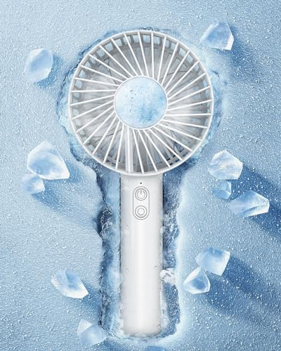 day wolf Ventilatore manuale con palla di ghiaccio, mini ventilatore, raffreddamento rapido in 10 secondi, ventilatore ricaricabile 3 in 1, piccolo per ufficio, viaggi, casa