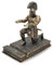 SOONFABUKE Roman Warrior Stifthalter Ritter Desktop Organizer und Zubehör Harz Stifthalter als Geschenk mit kurzem Schwert für Büro und Zuhause (Antik Bronze)